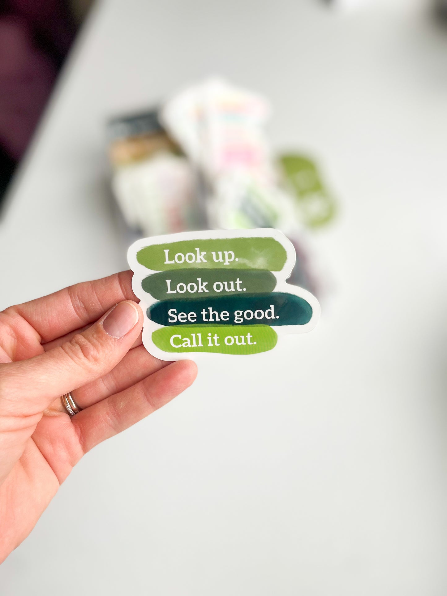Sticker: Look up. Look out.