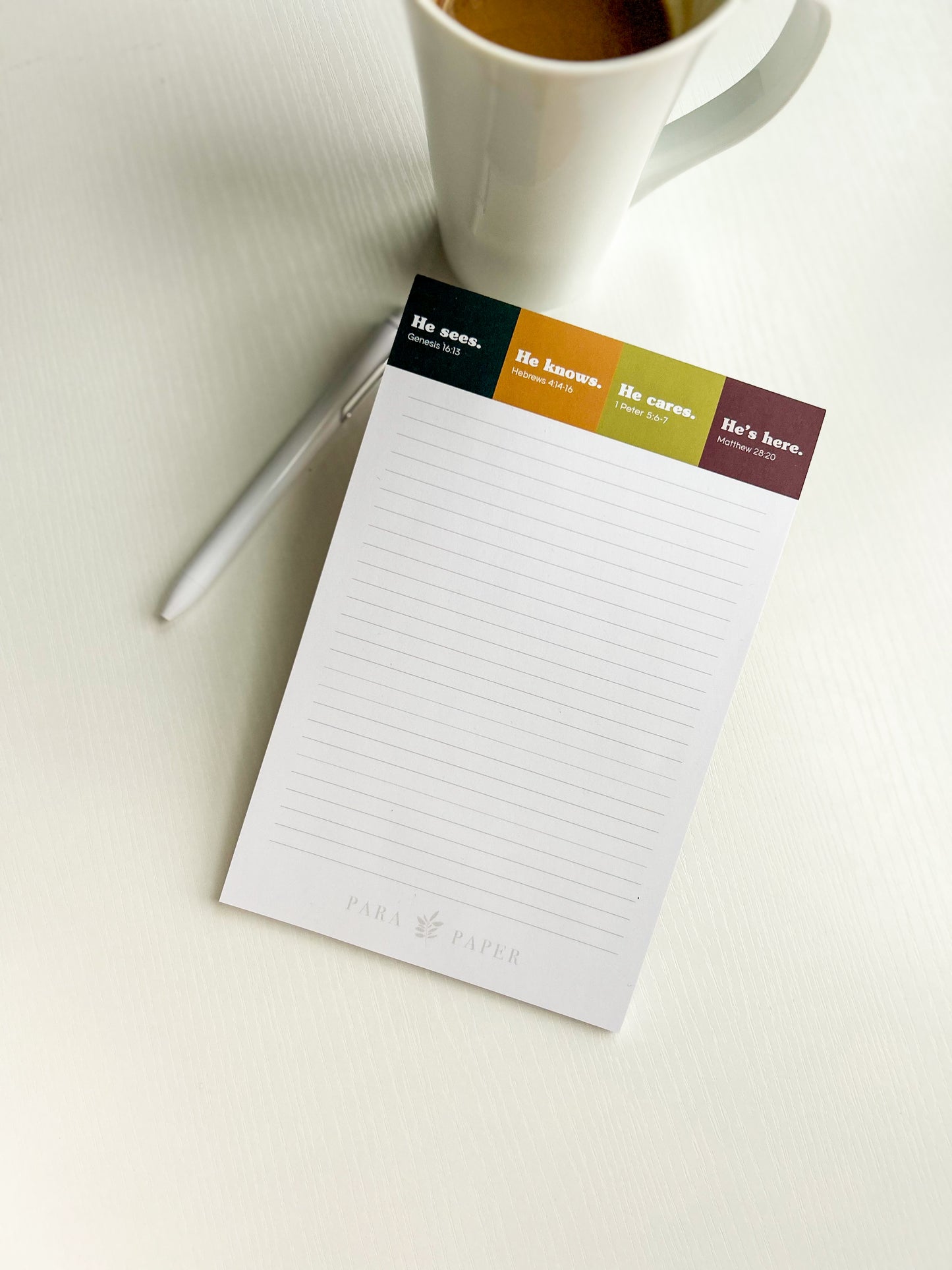 Notepad Lined - Sees. Knows. Cares. Here.